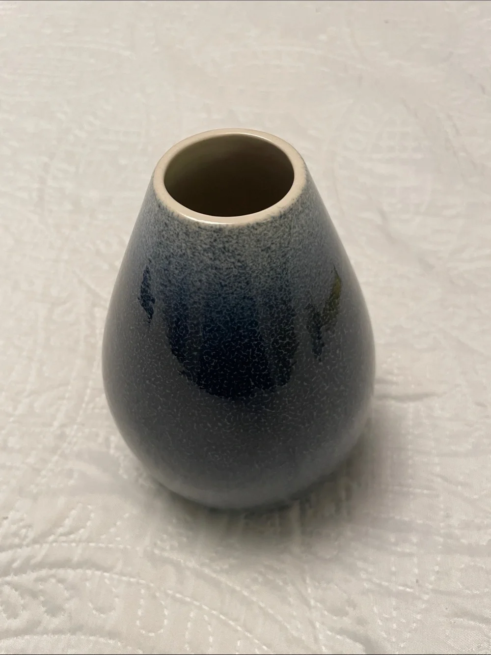 LIKE NEW House Beautiful Blue Sandstone Cool Ceramic Vase Tear Drop Shape